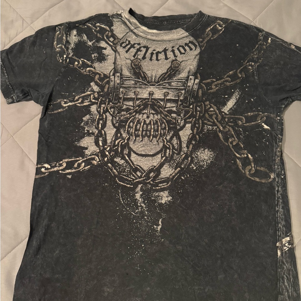 Affliction Charcoal Chain Graphic Tee